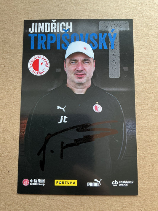 Jindřich Trpišovský, Czech Republic 🇨🇿 SK Slavia Prague 2019/20 hand signed - Autographs-World