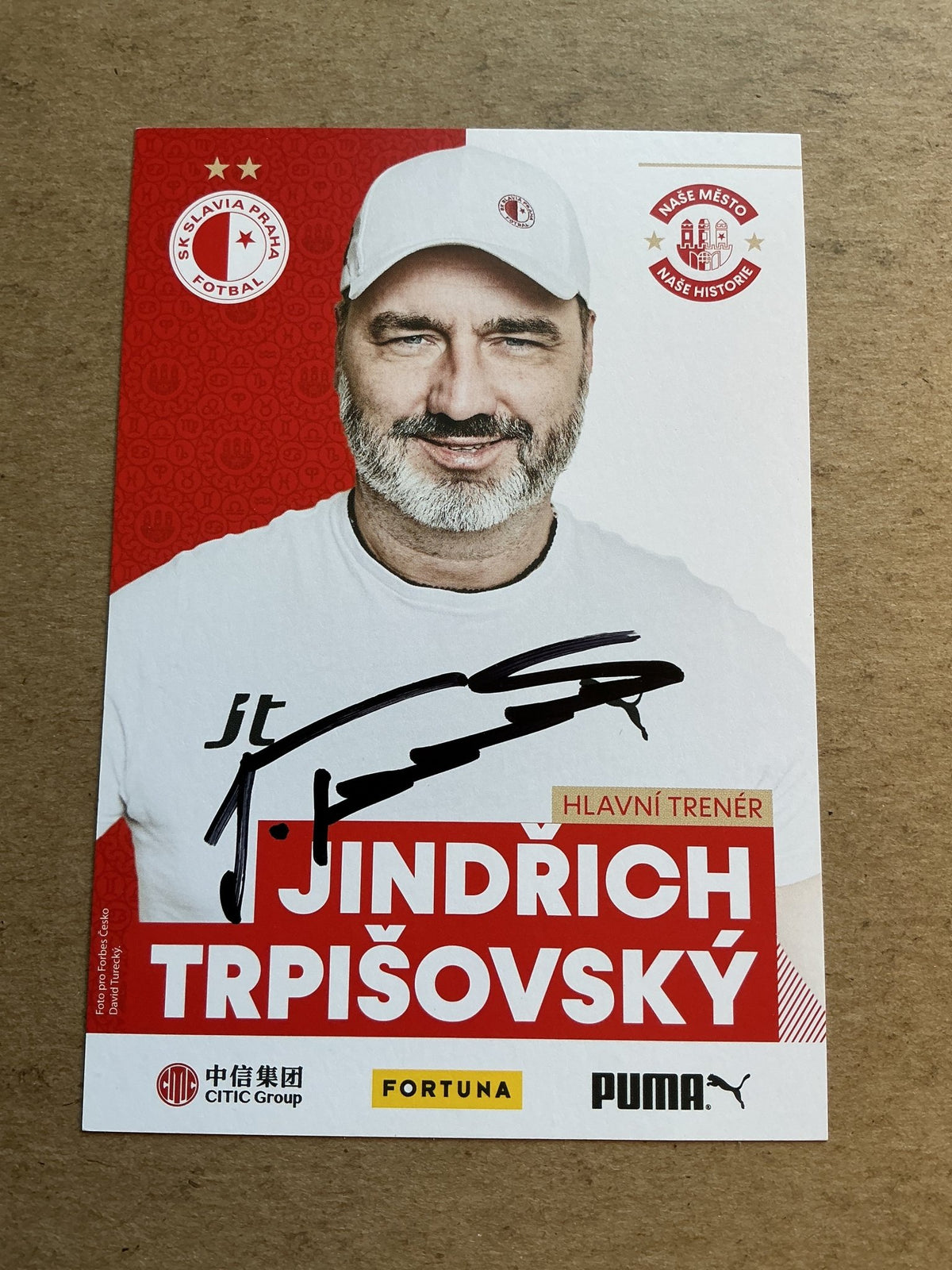 Jindřich Trpišovský, Czech Republic 🇨🇿 SK Slavia Prague 2020/21 hand signed - Autographs-World