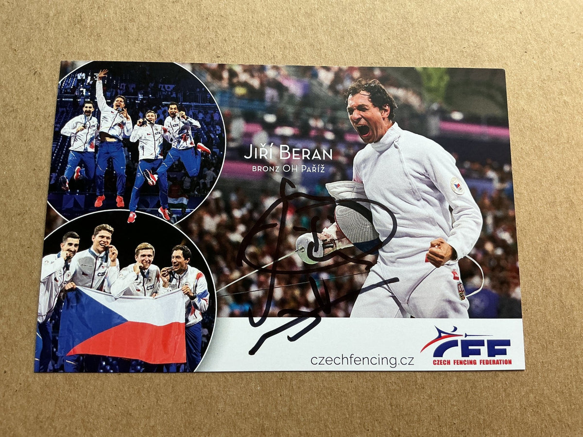 Jiri Beran, Czech Republic 🇨🇿 Fencing Olympics 2024 hand signed - Autographs-World