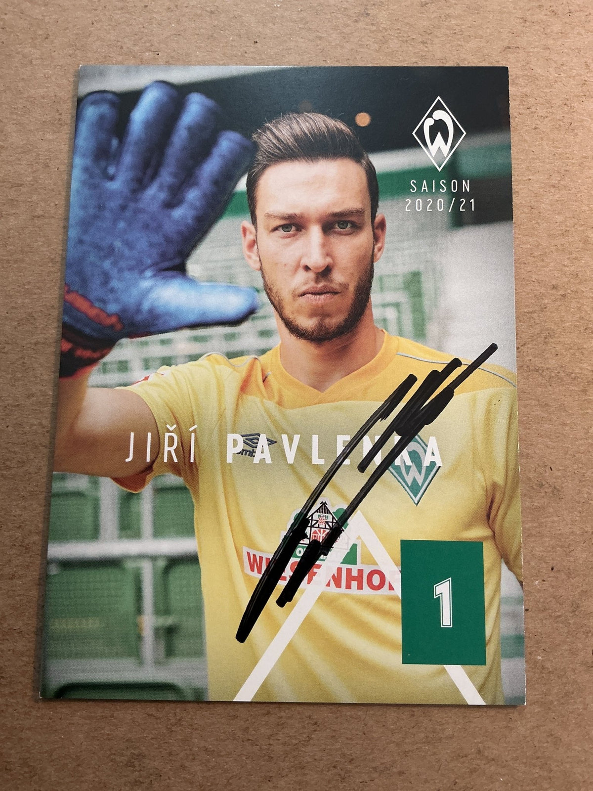 Jiří Pavlenka, Czech Republic 🇨🇿 SV Werder Bremen 2020/21 hand signed - Autographs-World