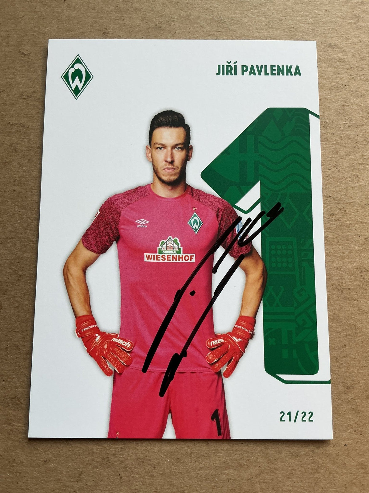 Jiři Pavlenka, Czech Republic 🇨🇿 SV Werder Bremen 2021/22 hand signed - Autographs-World