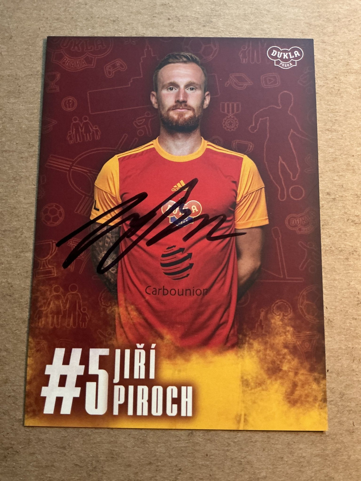 Jiři Piroch, Czech Republic 🇨🇿 FK Dukla Prague 2021/22 hand signed - Autographs-World