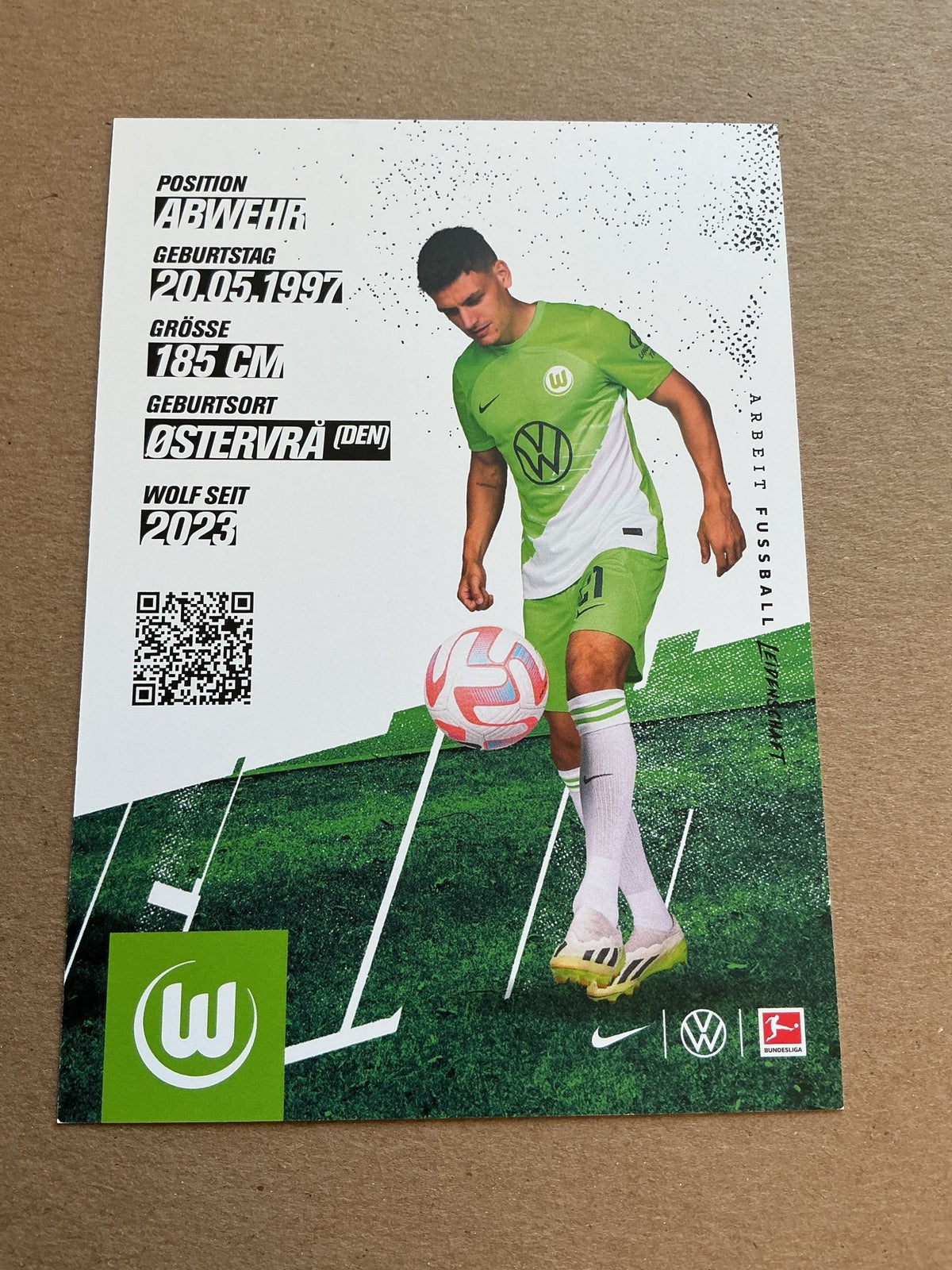 Joakim Mæhle, Denmark 🇩🇰 VfL Wolfsburg 2023/24 hand signed - Autographs-World