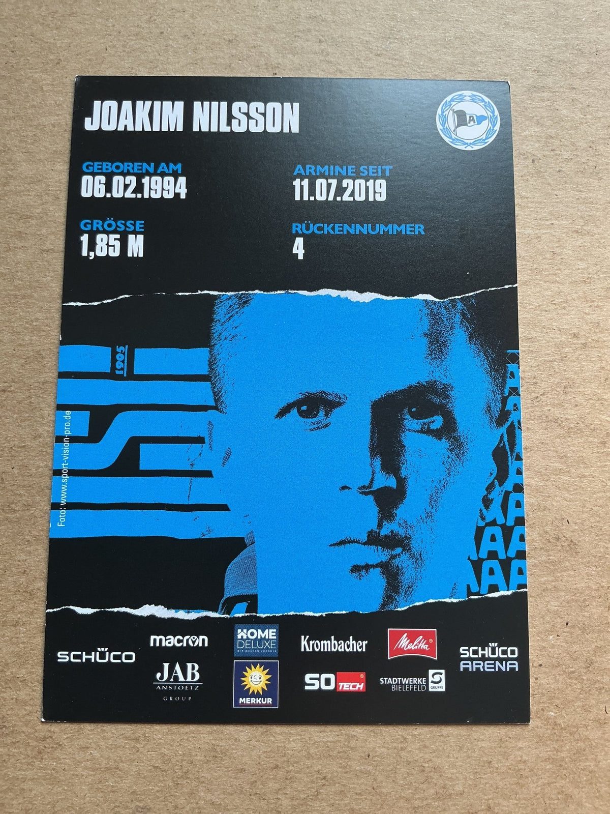 Joakim Nilsson, Sweden 🇸🇪 Arminia Bielefeld 2020/21 hand signed - Autographs-World