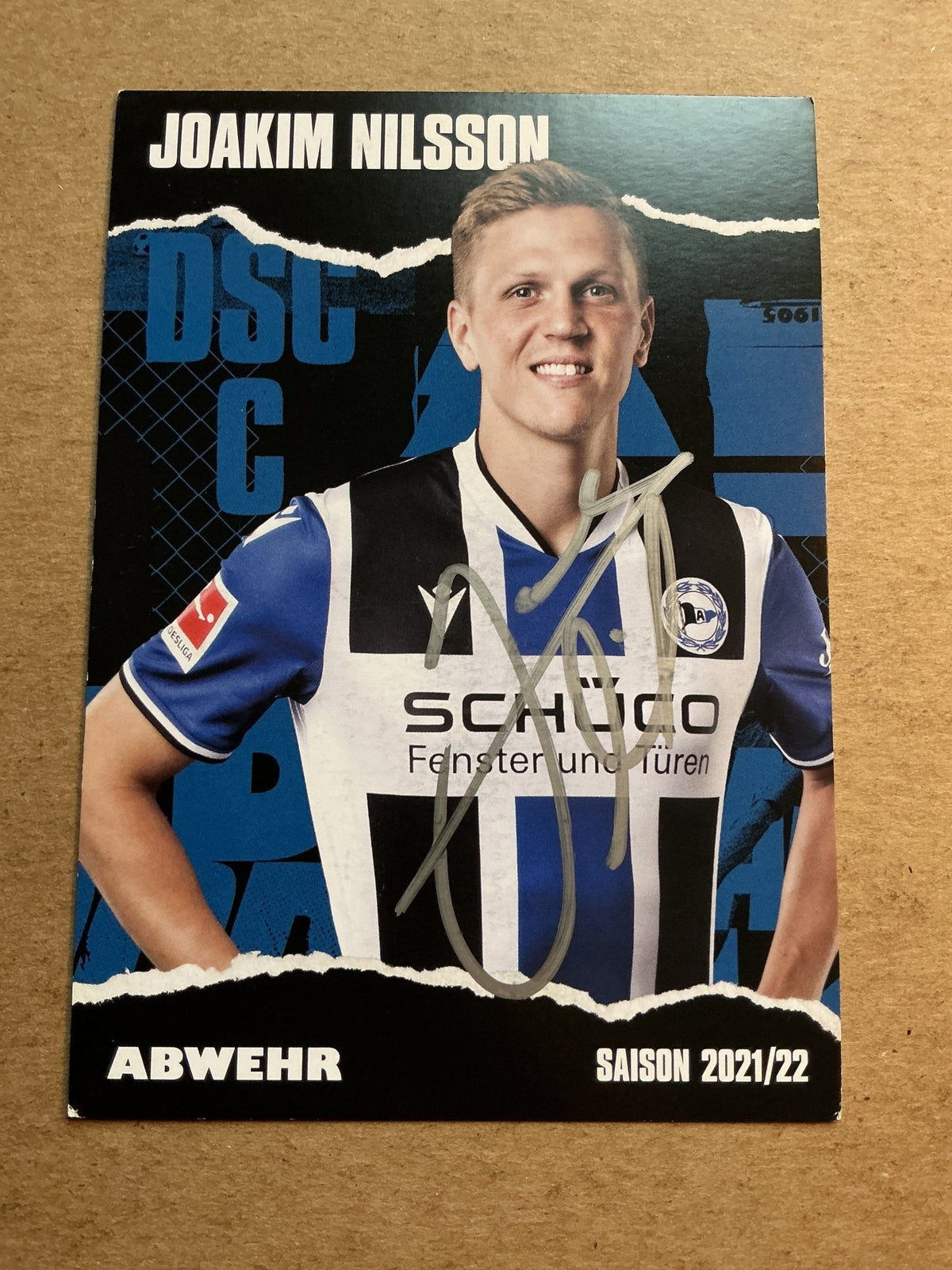 Joakim Nilsson, Sweden 🇸🇪 Arminia Bielefeld 2021/22 hand signed - Autographs-World