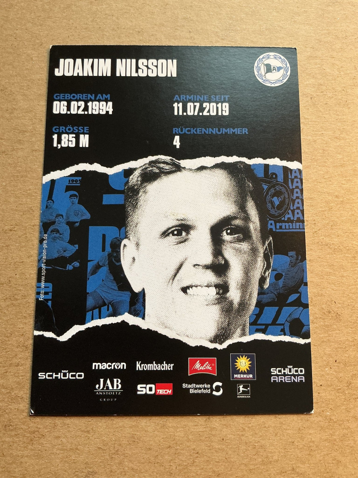 Joakim Nilsson, Sweden 🇸🇪 Arminia Bielefeld 2021/22 hand signed - Autographs-World