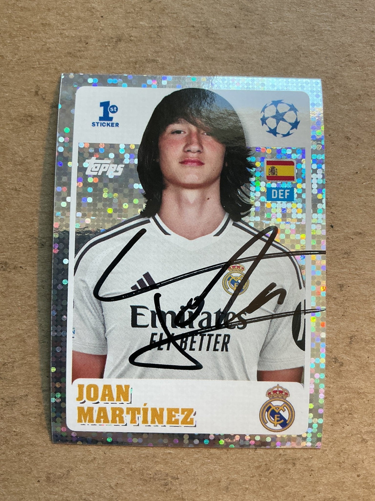 Joan Martinez, Spain 🇪🇸 Real Madrid 2024/25 Topps hand signed - Autographs-World