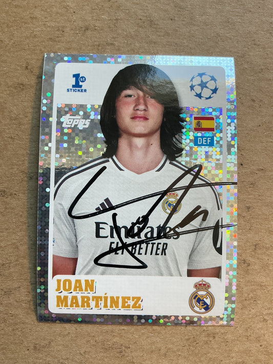 Joan Martinez, Spain 🇪🇸 Real Madrid 2024/25 Topps hand signed - Autographs-World