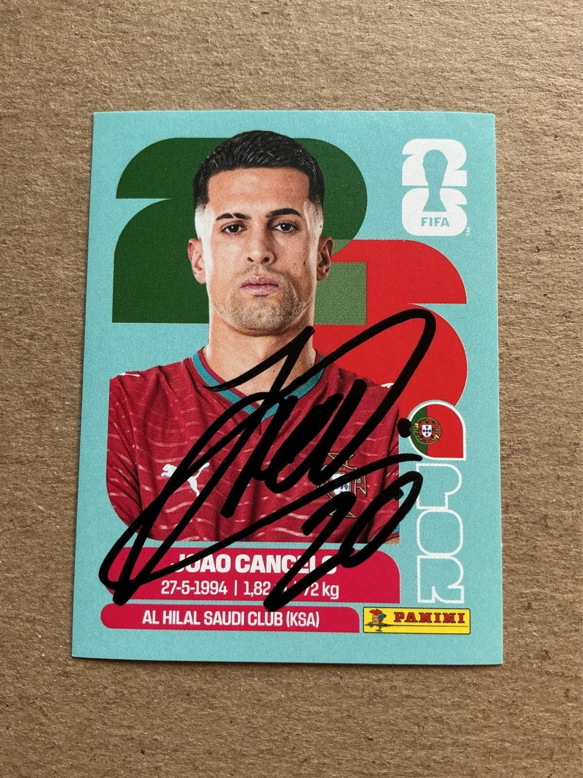 João Cancelo, Portugal 🇵🇹 FIFA World Cup 2026 Panini hand signed - Autographs-World