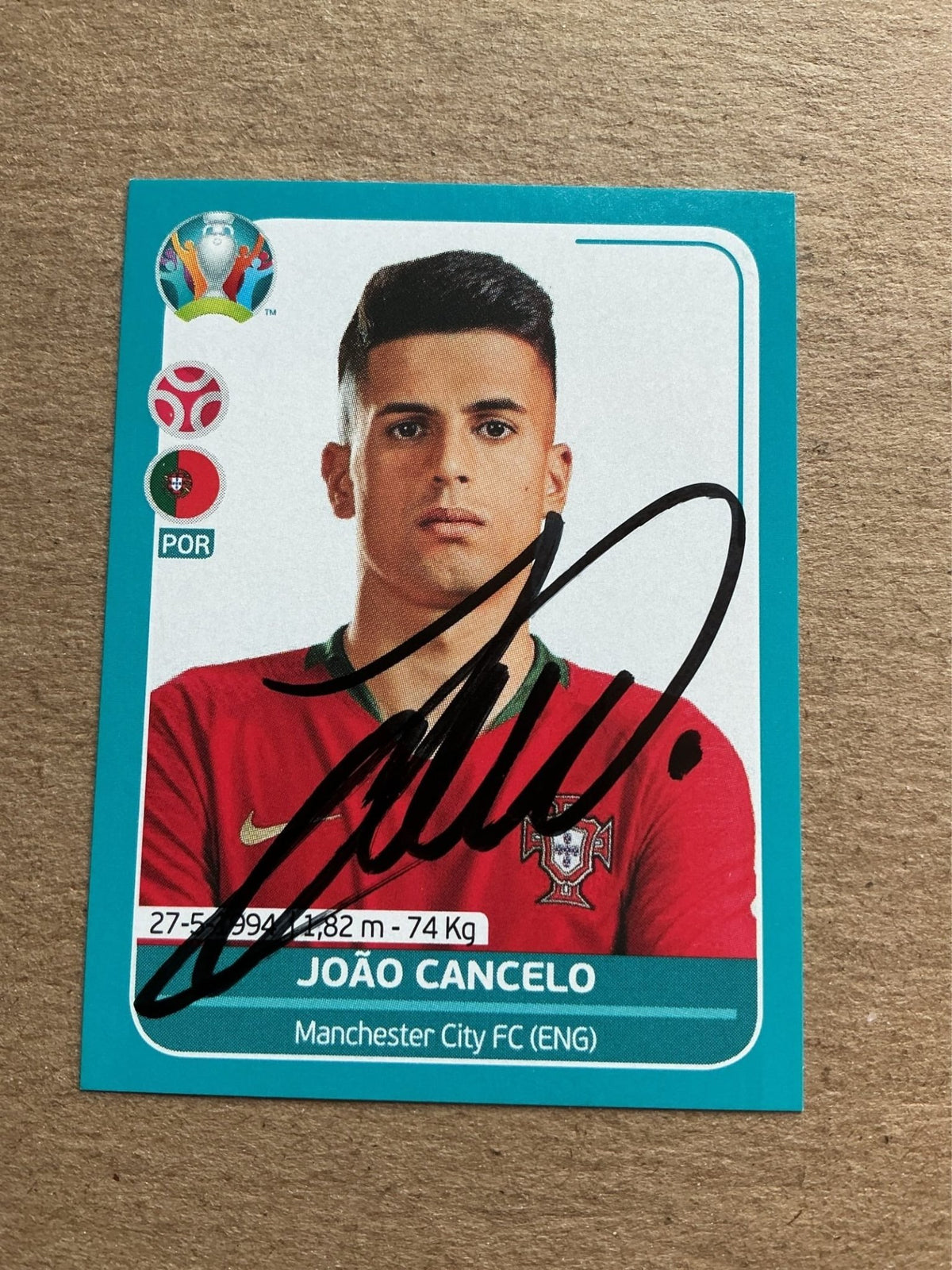 João Cancelo, Portugal 🇵🇹 UEFA Euro 2020 Panini hand signed - Autographs-World