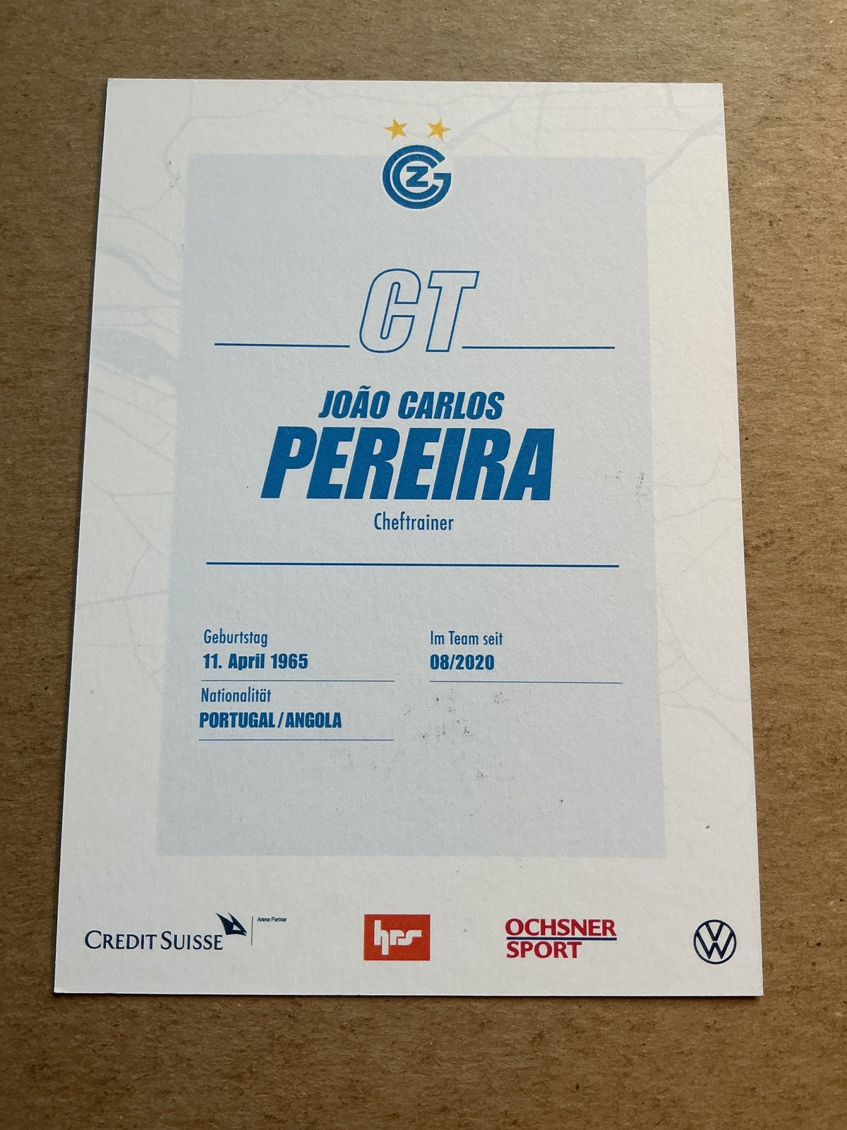 João Carlos Perreira, Portugal 🇵🇹 Grasshopper Club Zürich 2020/21 hand signed - Autographs-World