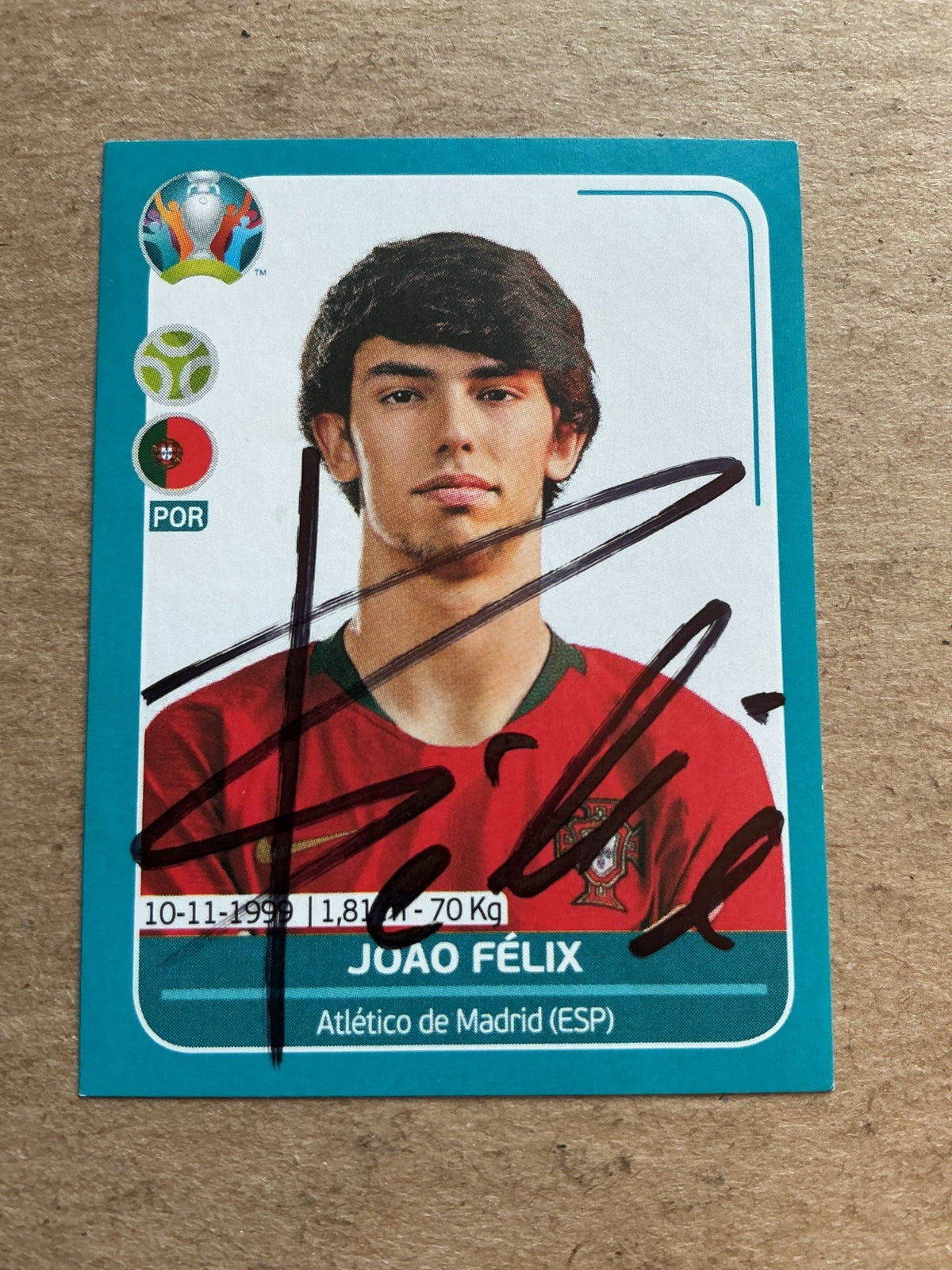 João Félix, Portugal 🇵🇹 UEFA Euro 2020 Panini hand signed - Autographs-World