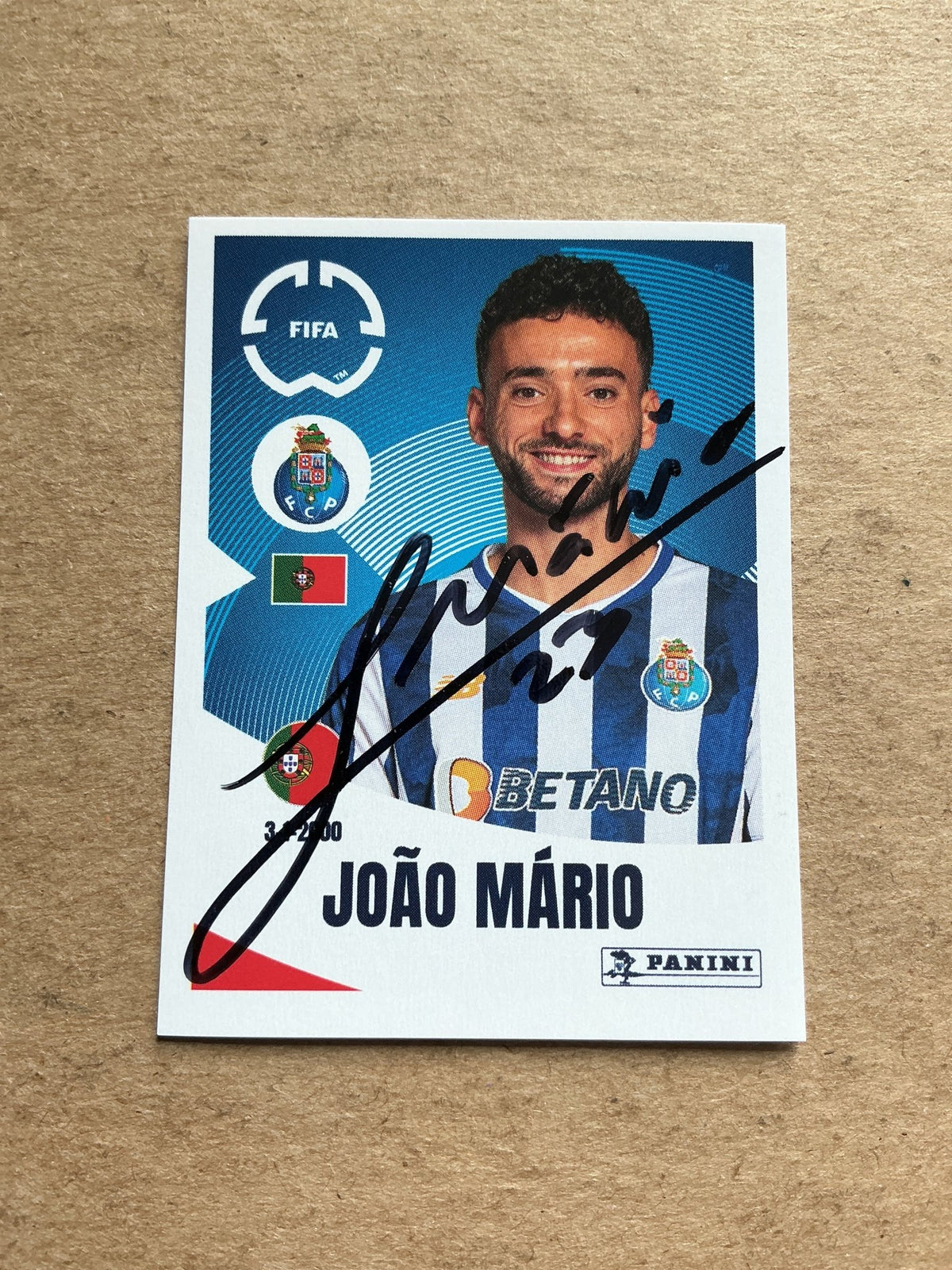 João Mário, Portugal 🇵🇹 FC Porto Club World Cup 2025 Panini hand signed - Autographs-World
