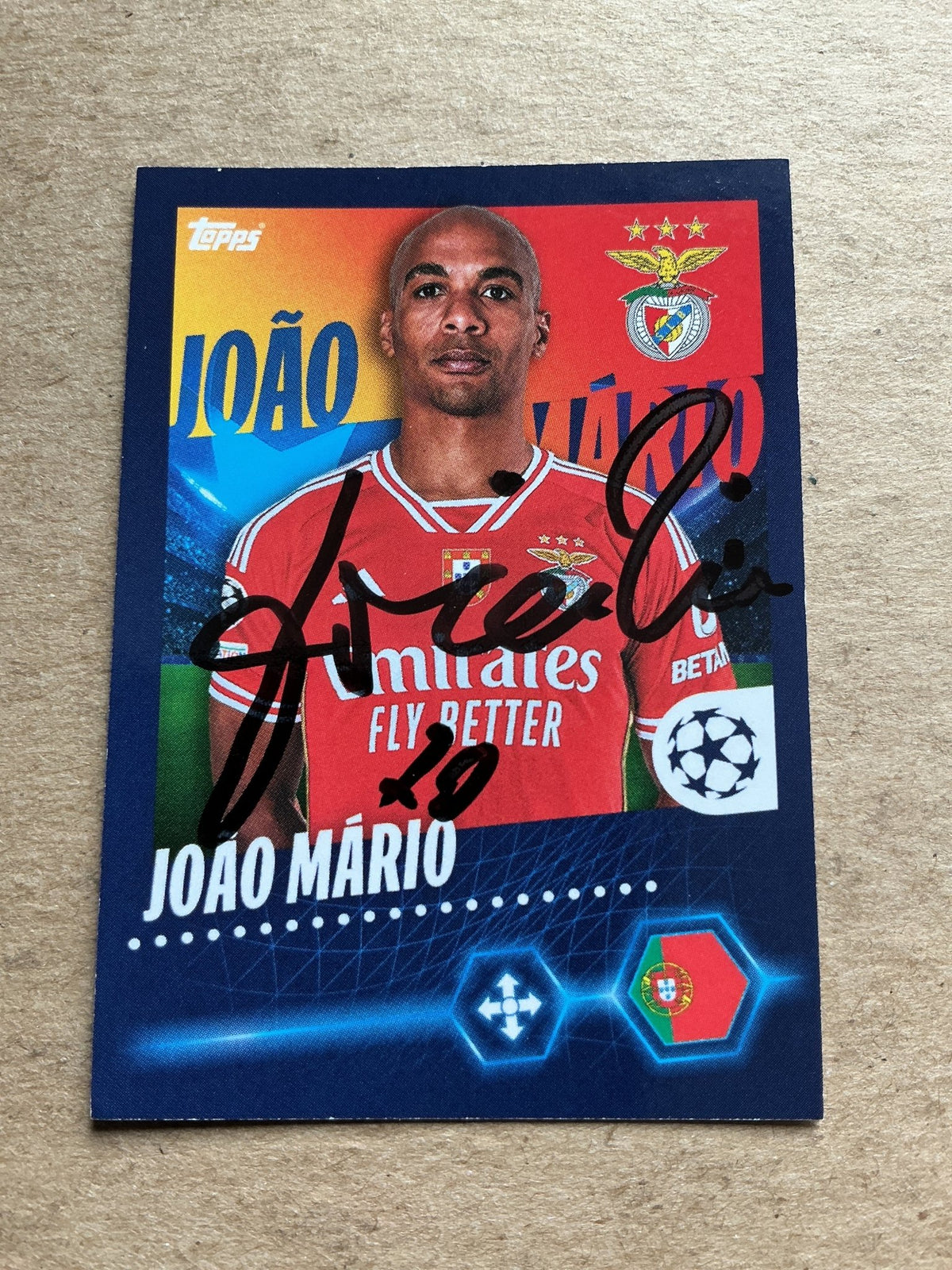 Joao Mario, Portugal 🇵🇹 SL Benfica 2023/24 Topps hand signed - Autographs-World