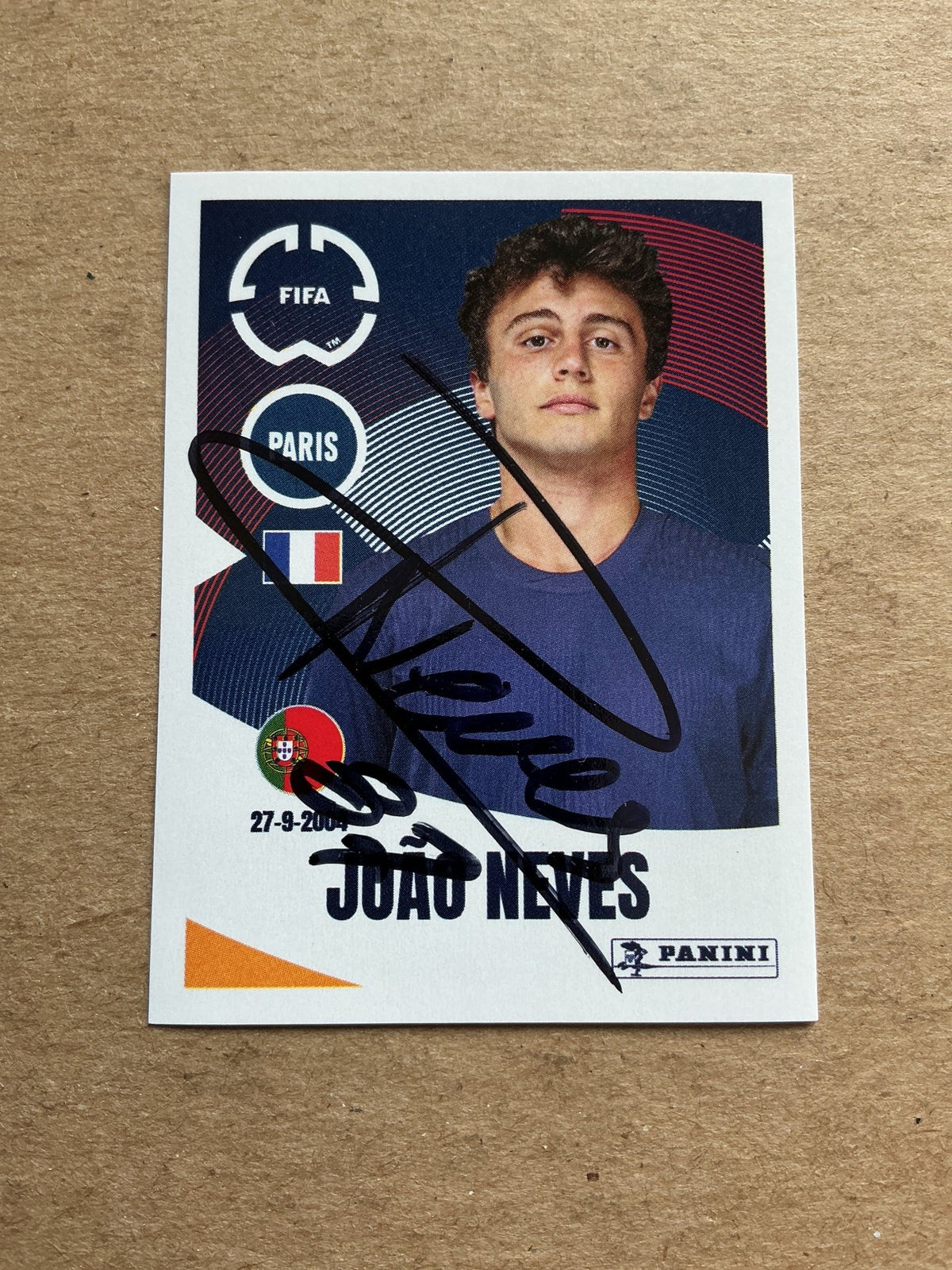 Joao Neves, Portugal 🇵🇹 Paris Saint-Germain Club World Cup 2025 Panini hand signed - Autographs-World