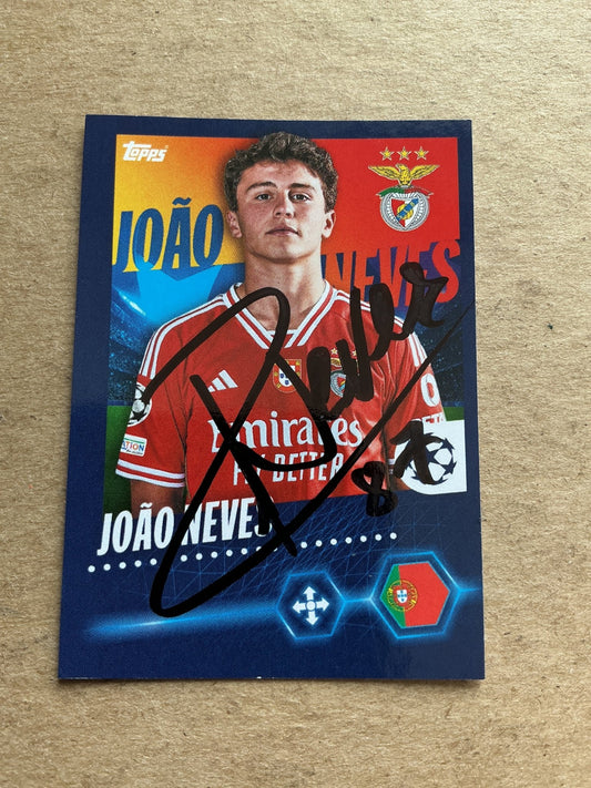 Joao Neves, Portugal 🇵🇹 SL Benfica 2023/24 Topps hand signed - Autographs-World