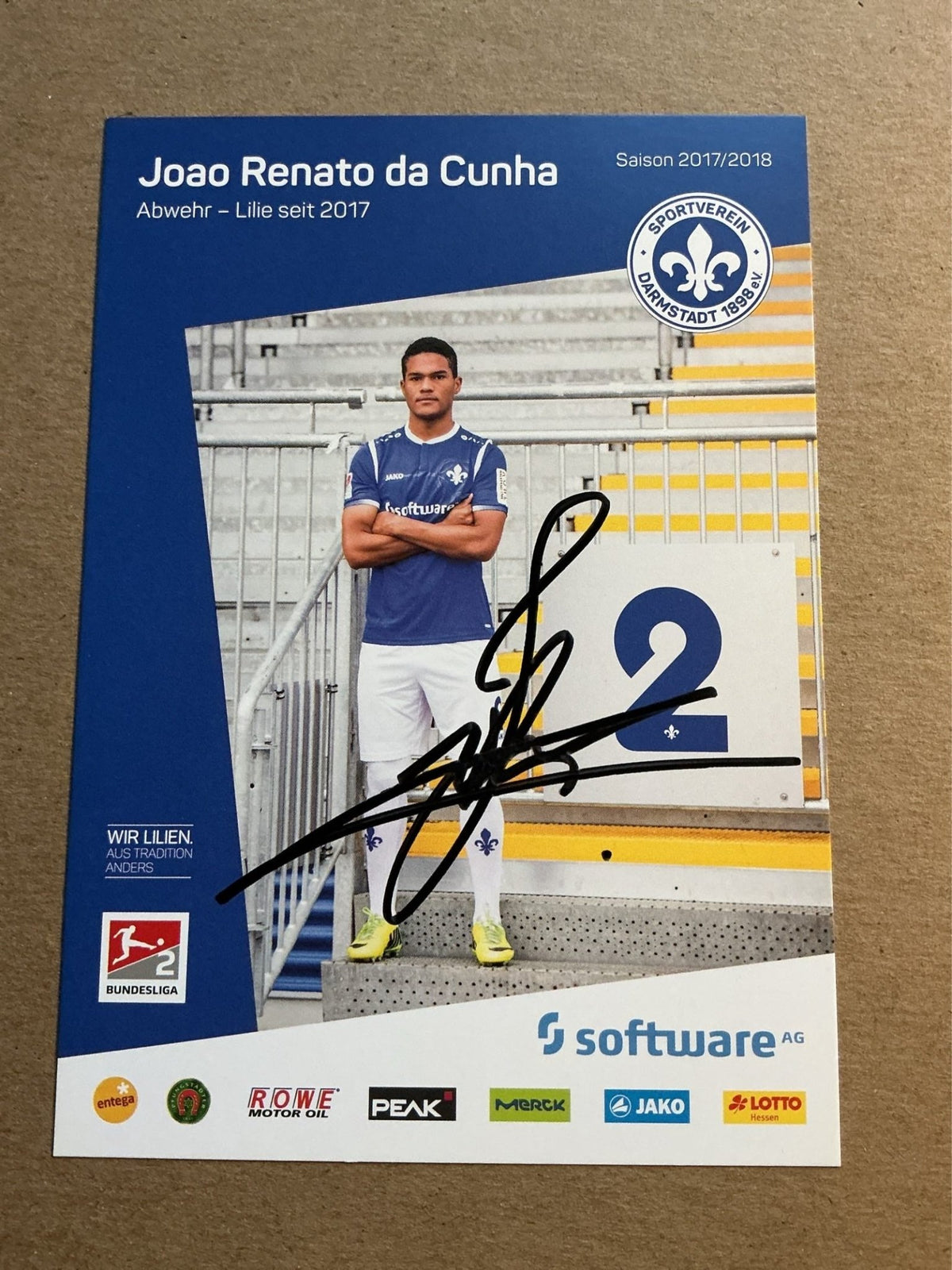 Joao Renato da Cunha, Brazil 🇧🇷 SV Darmstadt 98 2017/18 hand signed - Autographs-World