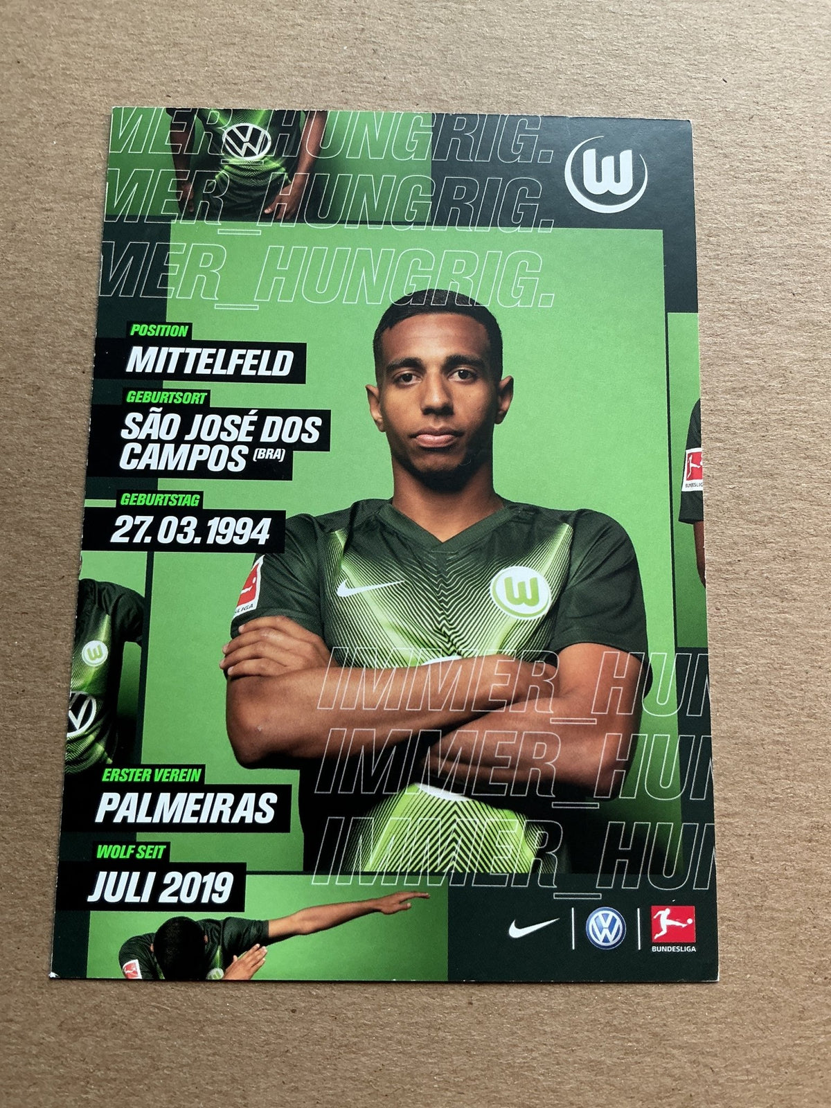 João Victor, Brazil 🇧🇷 VfL Wolfsburg 2019/20 hand signed - Autographs-World