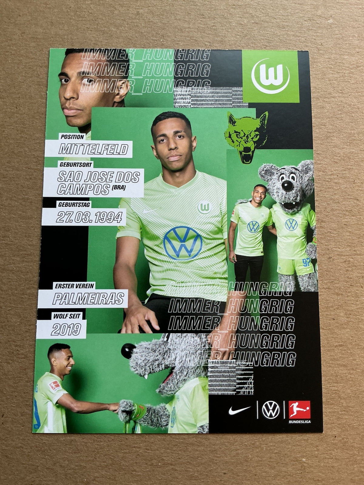 João Victor, Brazil 🇧🇷 VfL Wolfsburg 2020/21 hand signed - Autographs-World