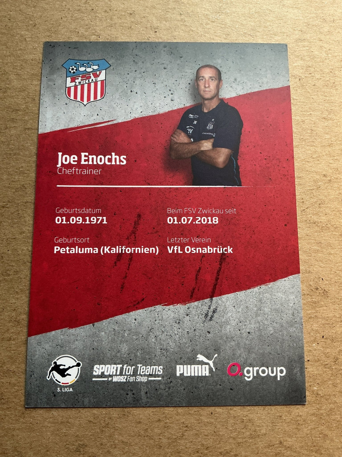 Joe Enochs, USA 🇺🇸 FSV Zwickau 2021/22 hand signed - Autographs-World