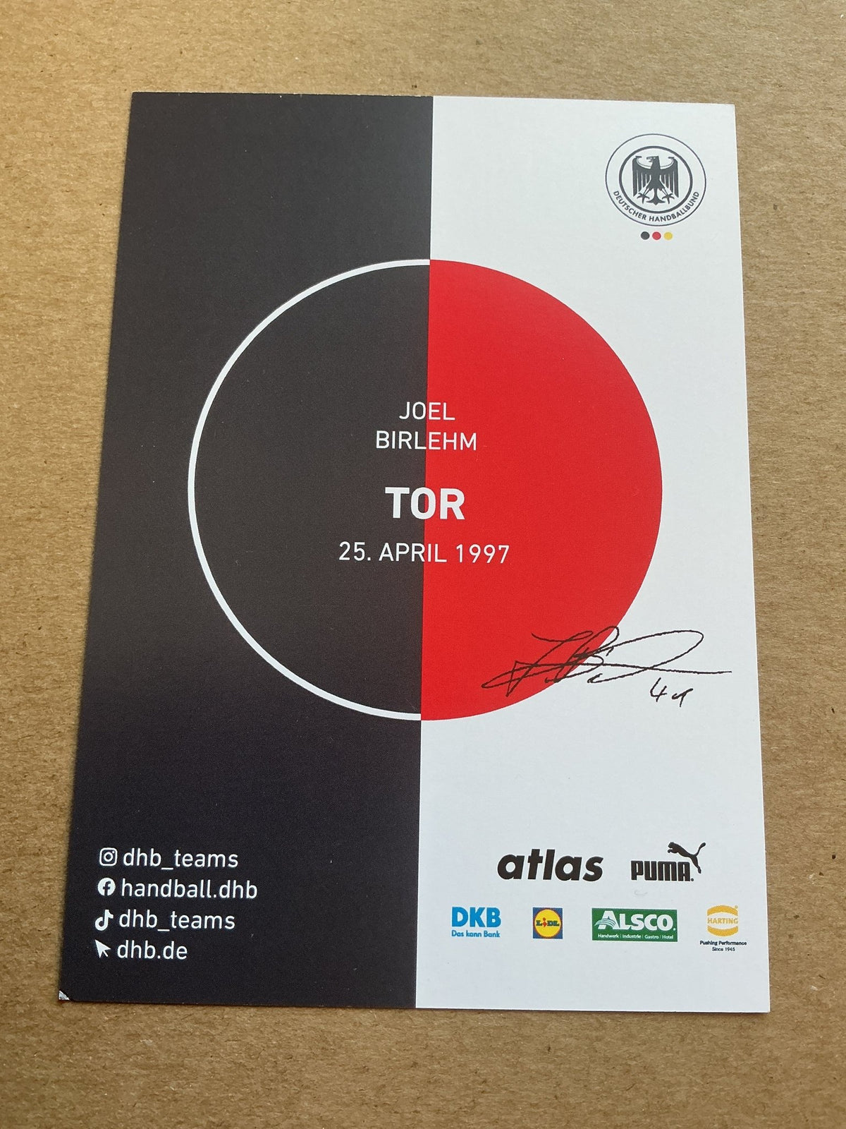 Joel Birlehm, Germany 🇩🇪 Handball Summer Olympics 2024 hand signed - Autographs-World