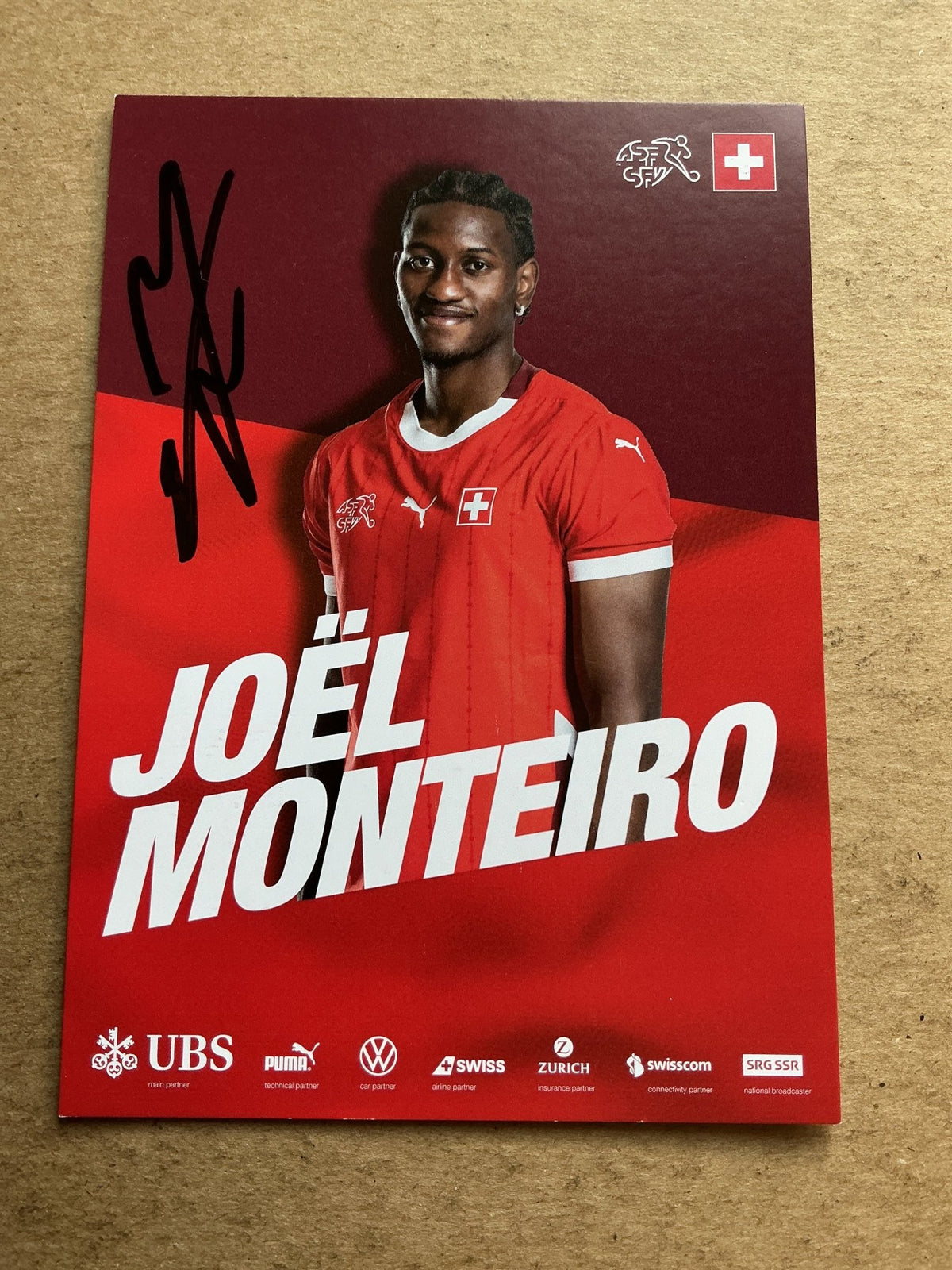 Joël Monteiro, Switzerland 🇨🇭UEFA Euro 2024 hand signed - Autographs-World
