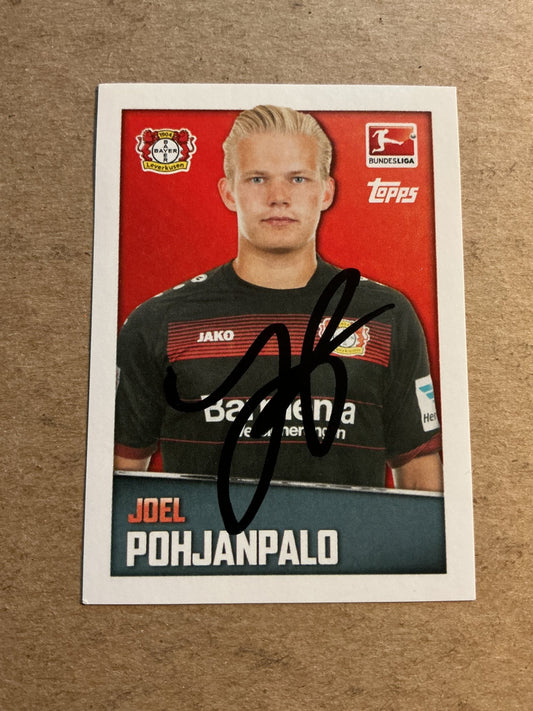 Joel Pohjanpalo, Finland 🇫🇮 Bayer 04 Leverkusen 2016/17 Topps hand signed - Autographs-World