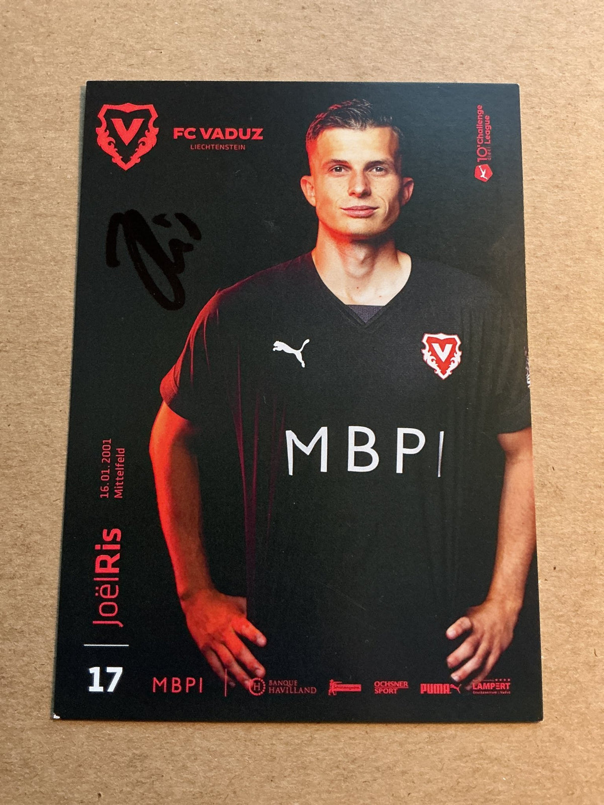 Joël Ris, Switzerland 🇨🇭 FC Vaduz 2022/23 hand signed - Autographs-World