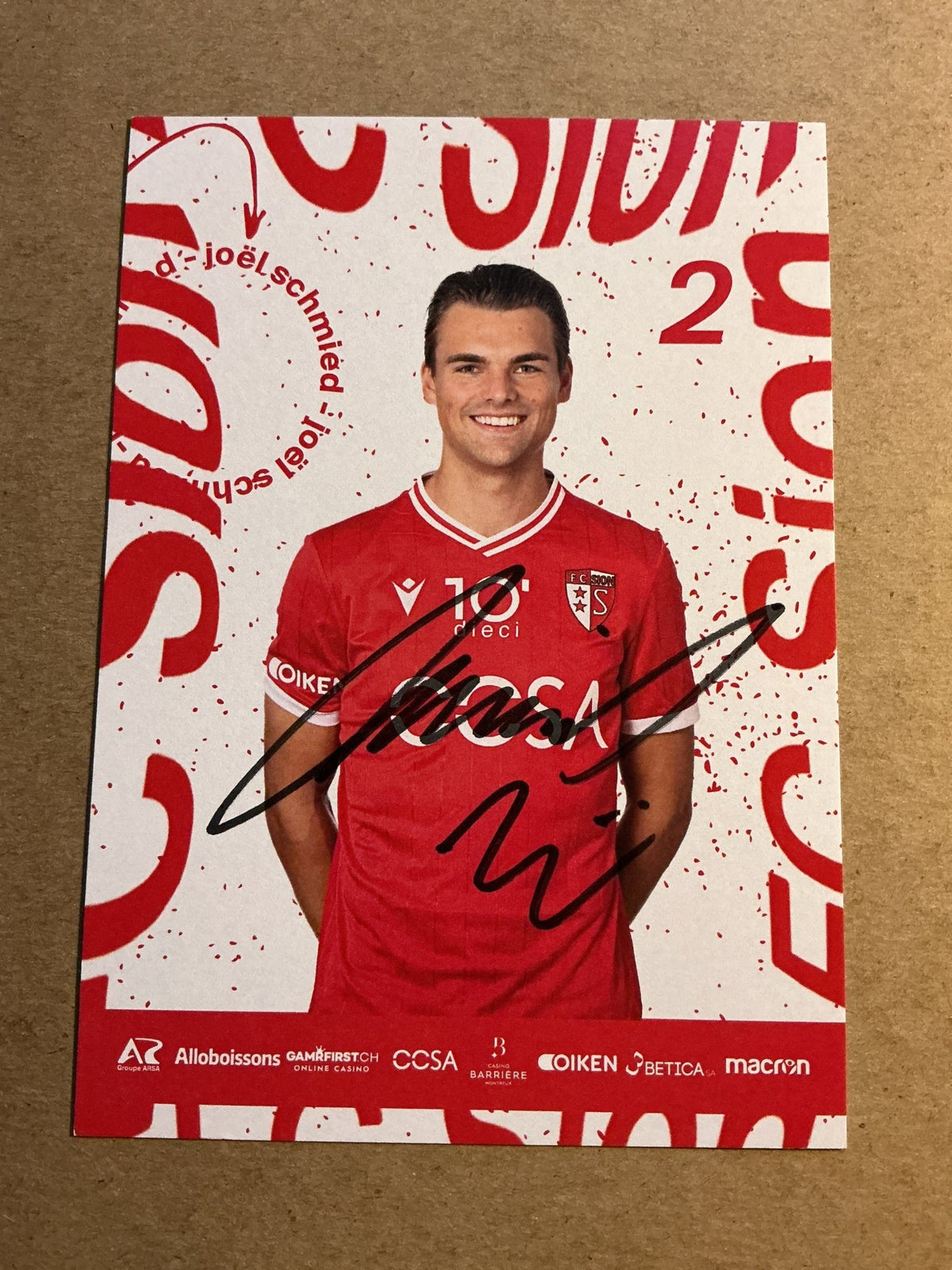 Joël Schmied, Switzerland 🇨🇭 FC Sion 2023/24 hand signed - Autographs-World