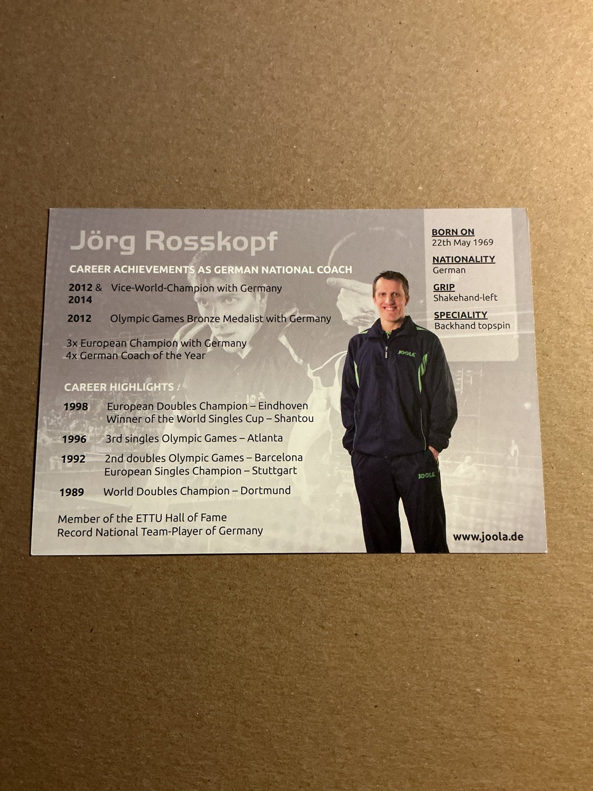 Jörg Rosskopf, Germany 🇩🇪 Table Tennis Summer Olympics 2024 hand signed - Autographs-World