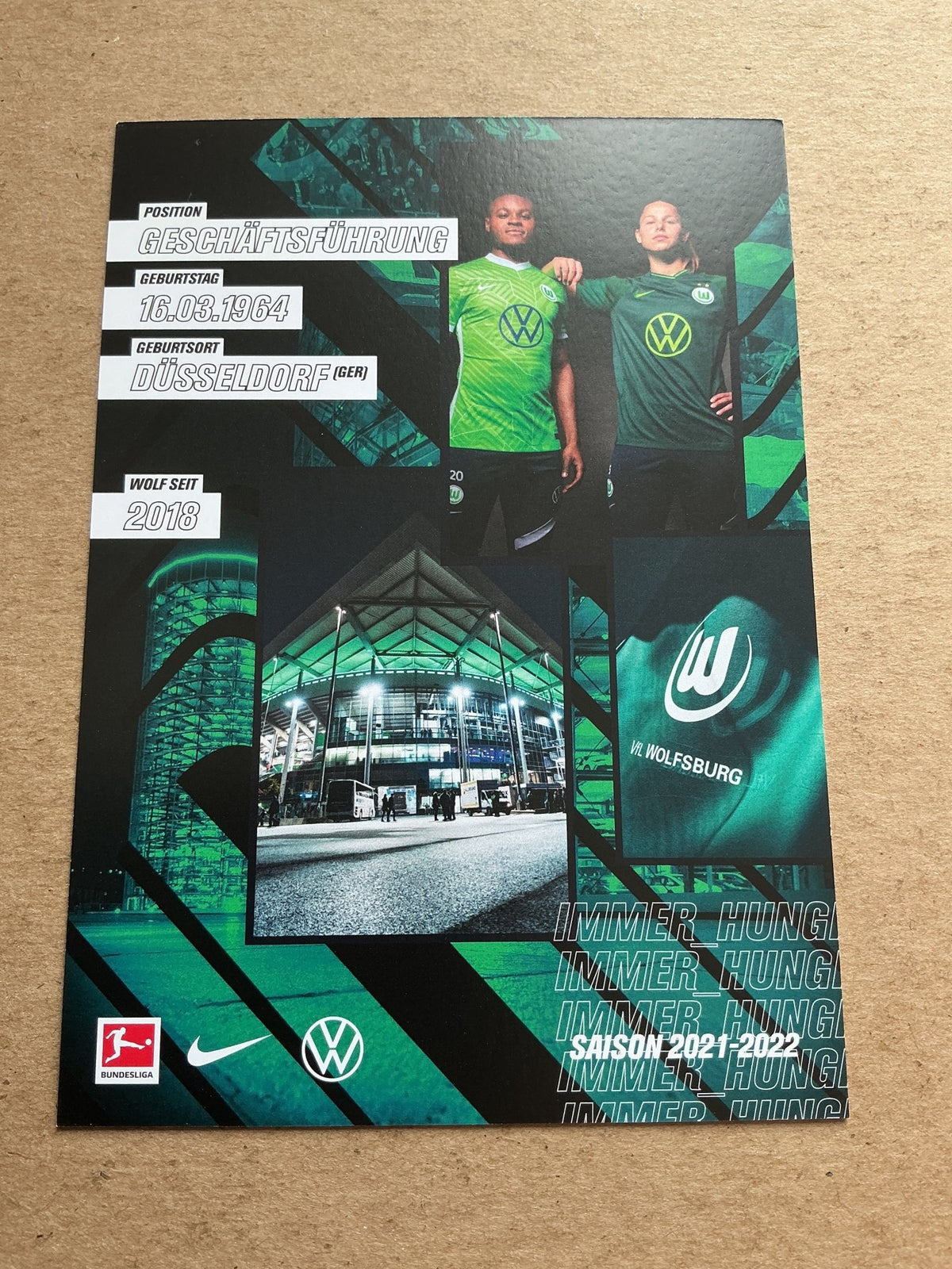 Jörg Schmadtke, Germany 🇩🇪 VfL Wolfsburg 2021/22 hand signed - Autographs-World