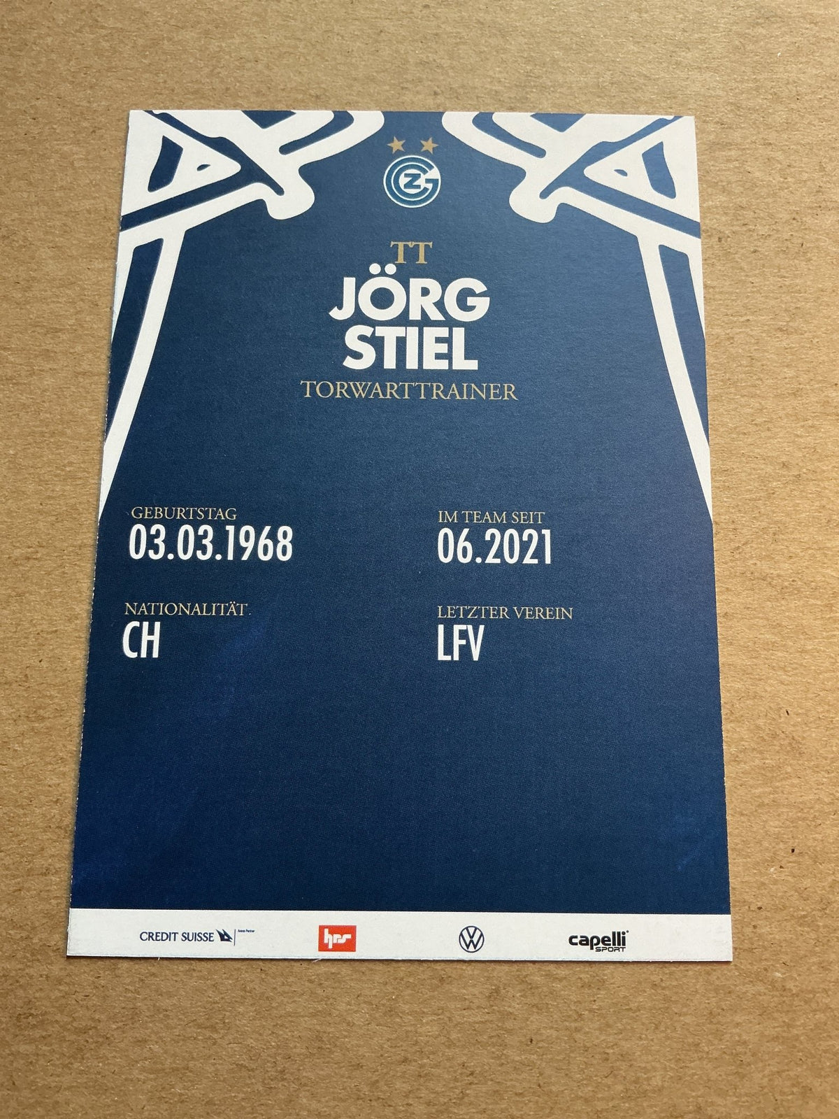 Jörg Stiel, Switzerland 🇨🇭 Grasshopper Club Zürich 2023/24 hand signed - Autographs-World
