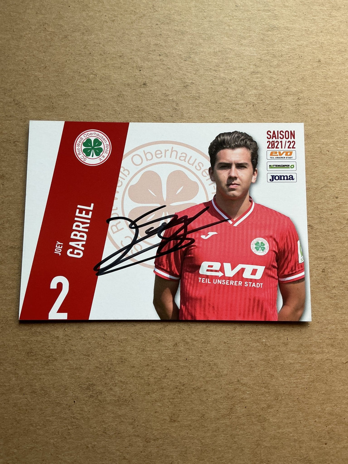 Joey Gabriel, Germany 🇩🇪 Rot-Weiß Oberhausen 2021/22 hand signed - Autographs-World