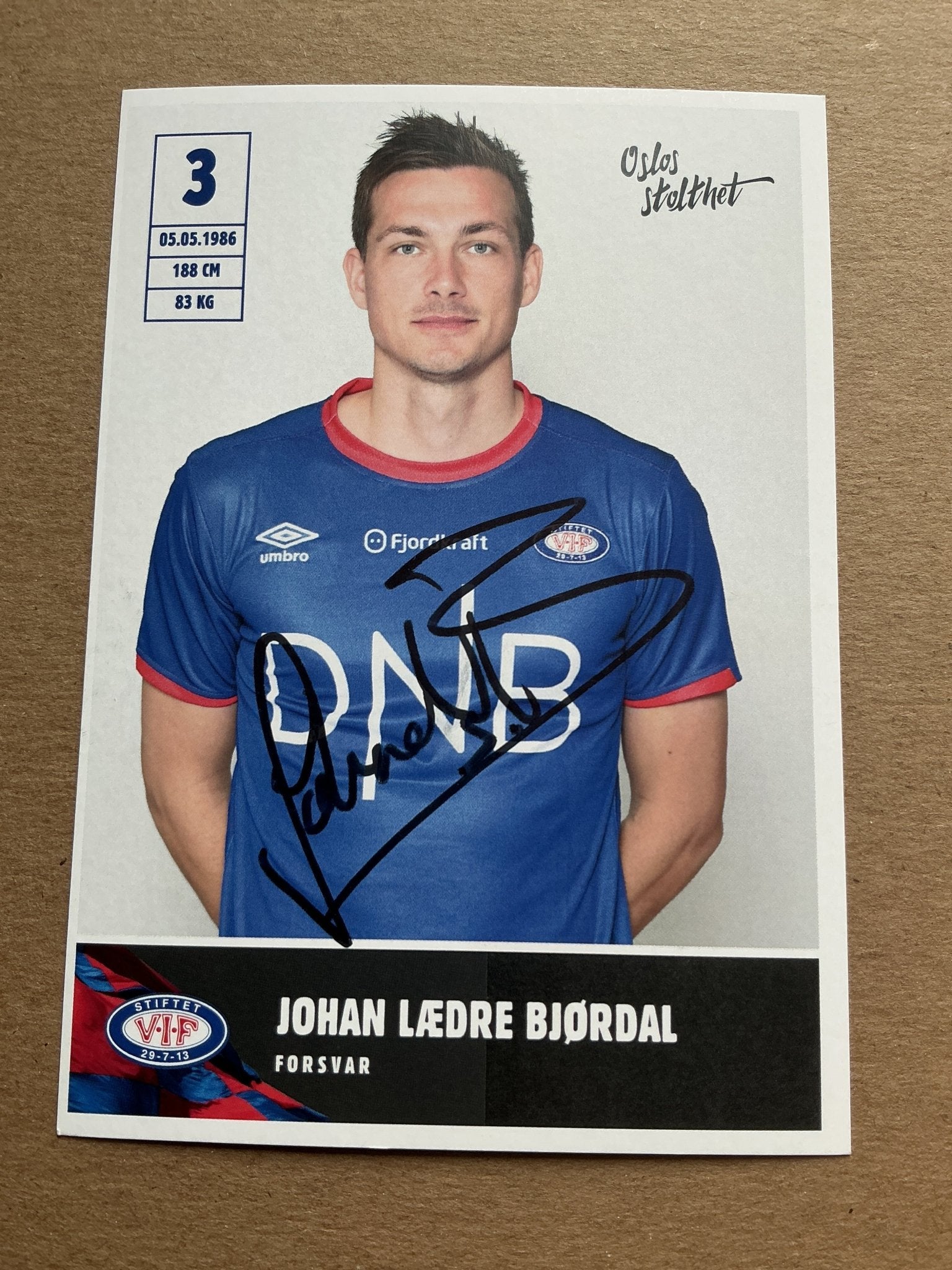 Johan Bjørdal, Norway 🇳🇴 Vålerenga IF 2019/20 hand signed - Autographs-World