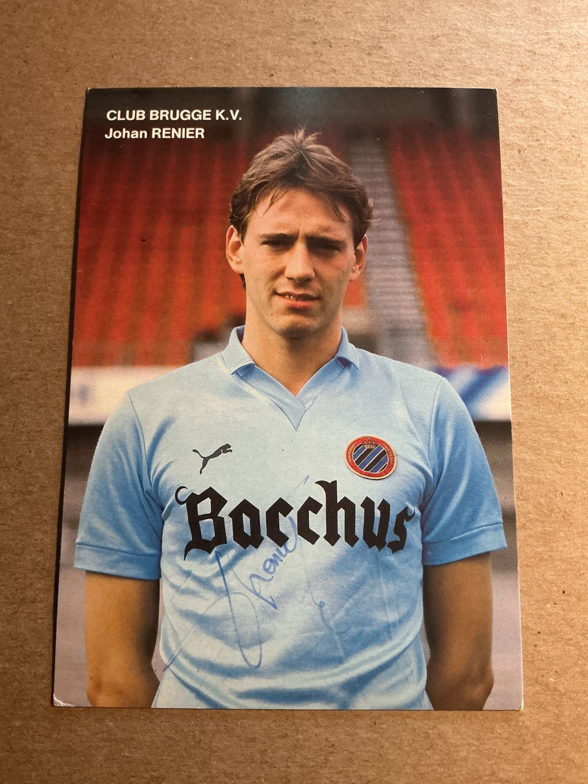 Johan Renier, Belgium 🇧🇪 Club Brugge 1983/84 hand signed - Autographs-World
