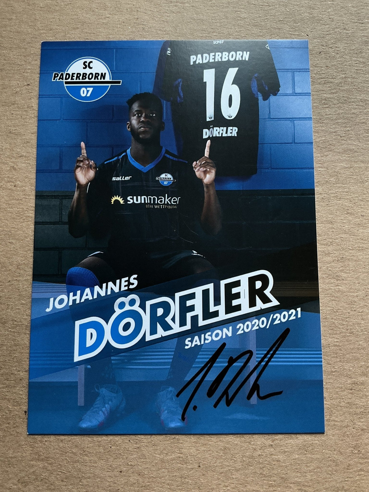 Johannes Dörfler, Germany 🇩🇪 SC Paderborn 07 2020/21 hand signed - Autographs-World