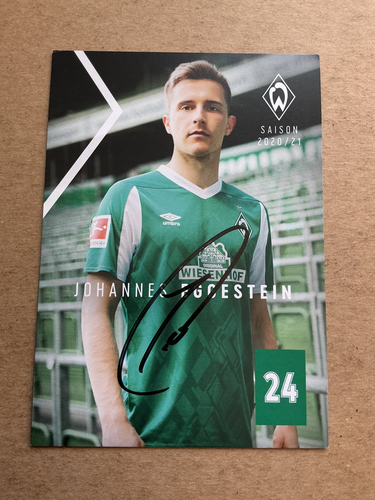 Johannes Eggestein, Germany 🇩🇪 SV Werder Bremen 2020/21 hand signed - Autographs-World