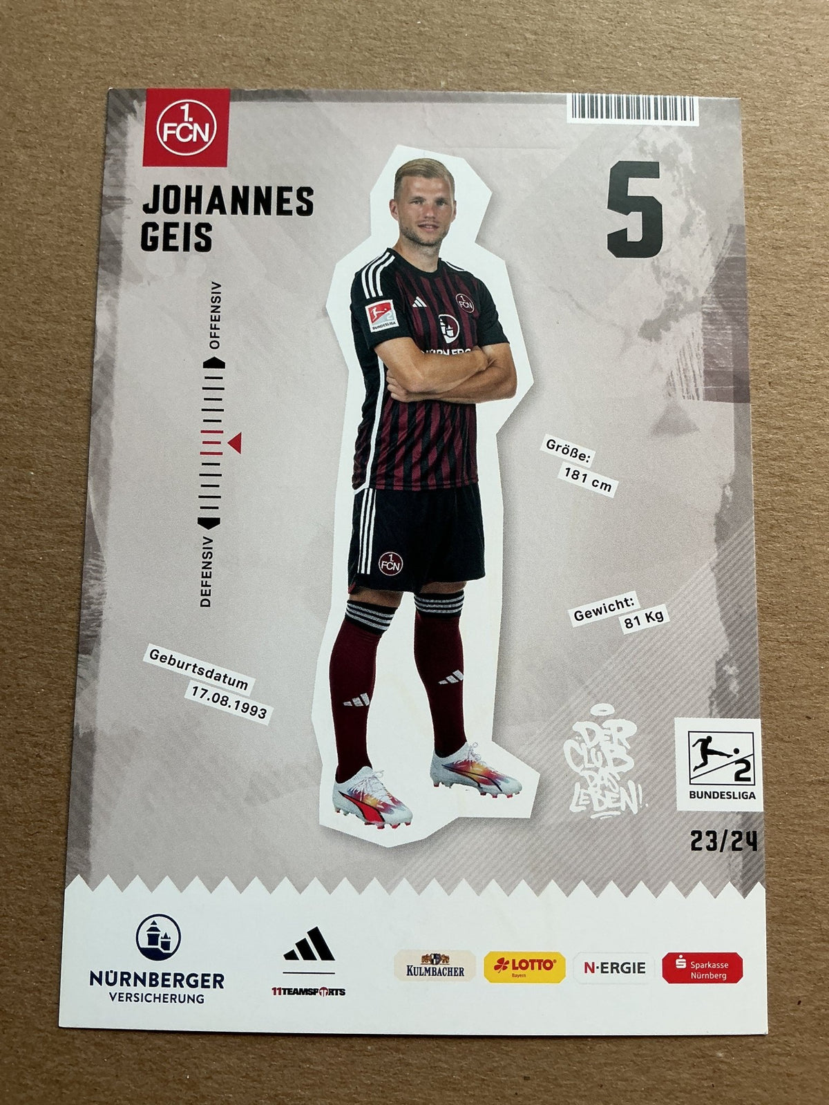 Johannes Geis, Germany 🇩🇪 1.FC Nürnberg 2023/24 hand signed - Autographs-World