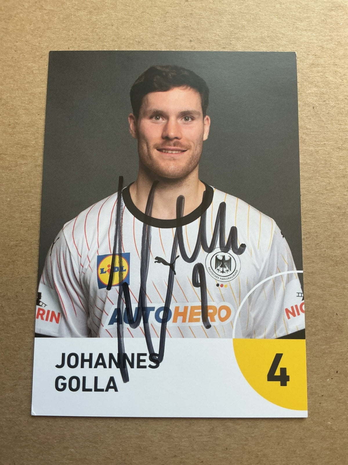 Johannes Golla, Germany 🇩🇪 Handball Summer Olympics 2024 hand signed - Autographs-World