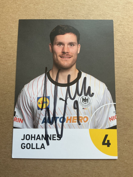 Johannes Golla, Germany 🇩🇪 Handball Summer Olympics 2024 hand signed - Autographs-World