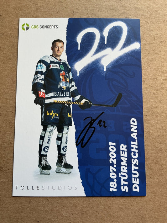 John Broda, Germany 🇩🇪 Iserlohn Roosters 2023/24 hand signed - Autographs-World