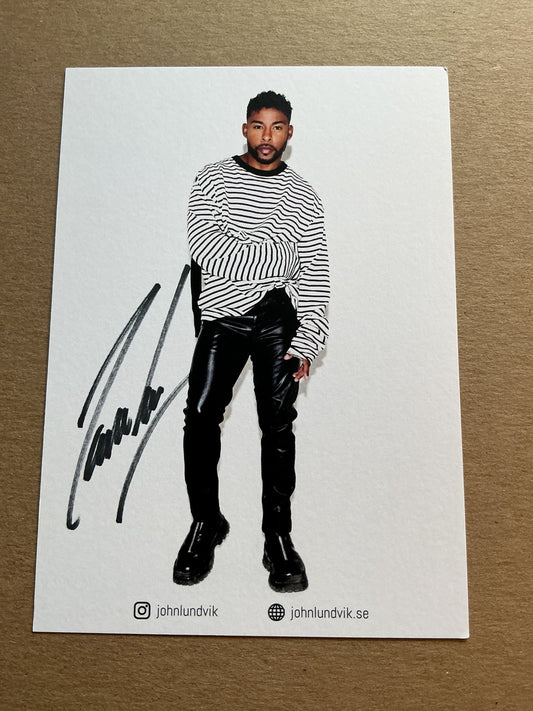 John Lundvik, Sweden 🇸🇪 Singer hand signed - Autographs-World