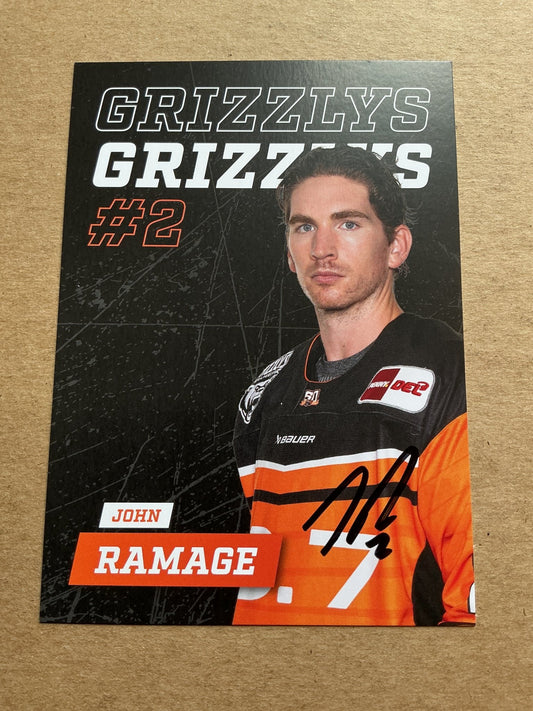 John Ramage, USA 🇺🇸 Grizzlys Wolfsburg 2024/25 hand signed - Autographs-World
