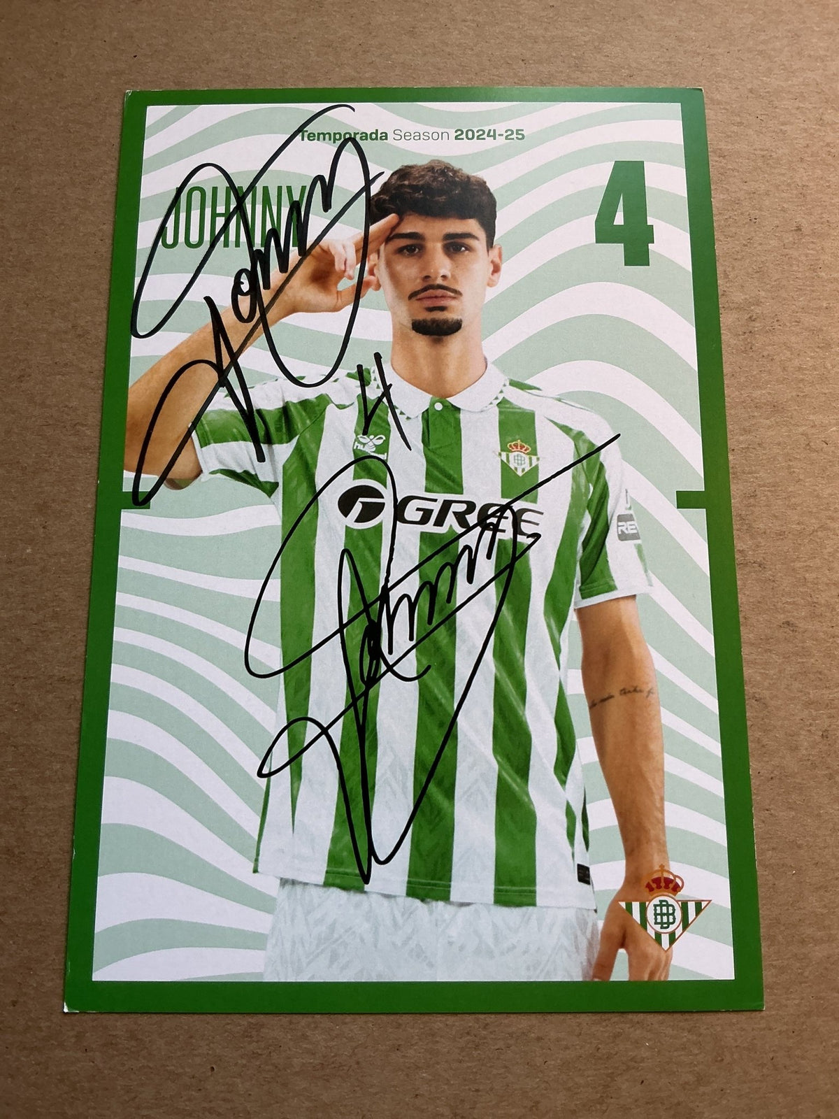 Johnny Cardoso, USA 🇺🇸 Real Betis 2024/25 hand signed - Autographs-World
