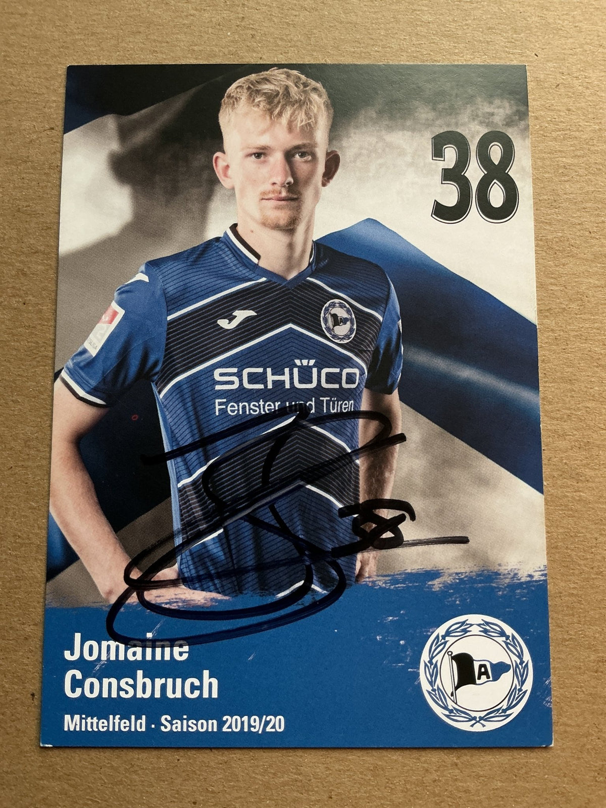 Jomaine Consbruch, Germany 🇩🇪 Arminia Bielefeld 2019/20 hand signed - Autographs-World