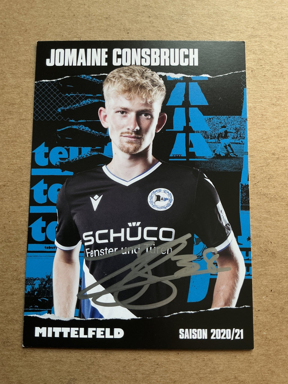 Jomaine Consbruch, Germany 🇩🇪 Arminia Bielefeld 2020/21 hand signed - Autographs-World