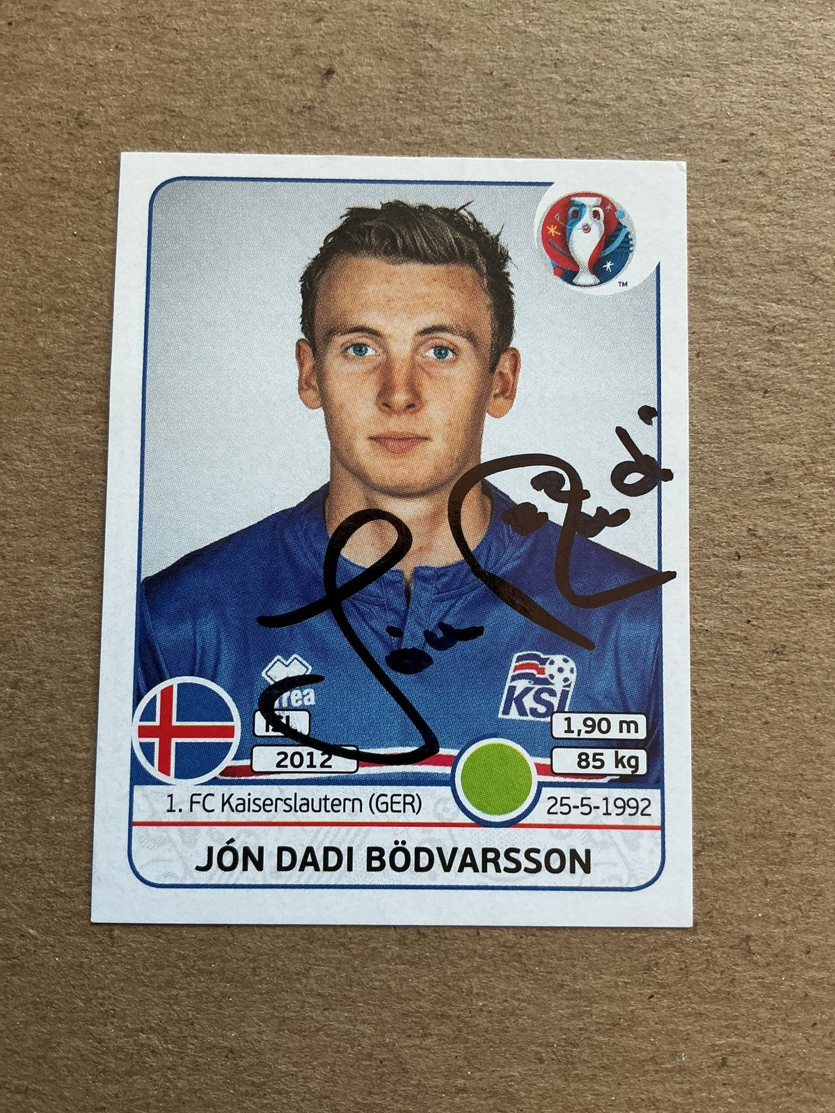 Jón Dadi Bödvarsson, Iceland 🇮🇸 UEFA Euro 2016 Panini hand signed - Autographs-World