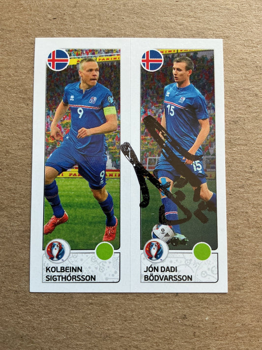 Jón Dadi Bödvarsson, Iceland 🇮🇸 UEFA Euro 2016 Panini hand signed - Autographs-World