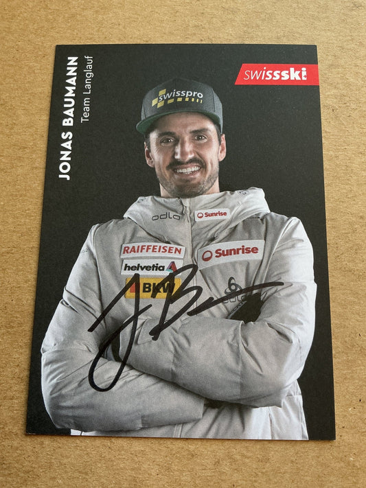 Jonas Baumann, Switzerland 🇨🇭 Cross Country Winter 2023/24 hand signed - Autographs-World