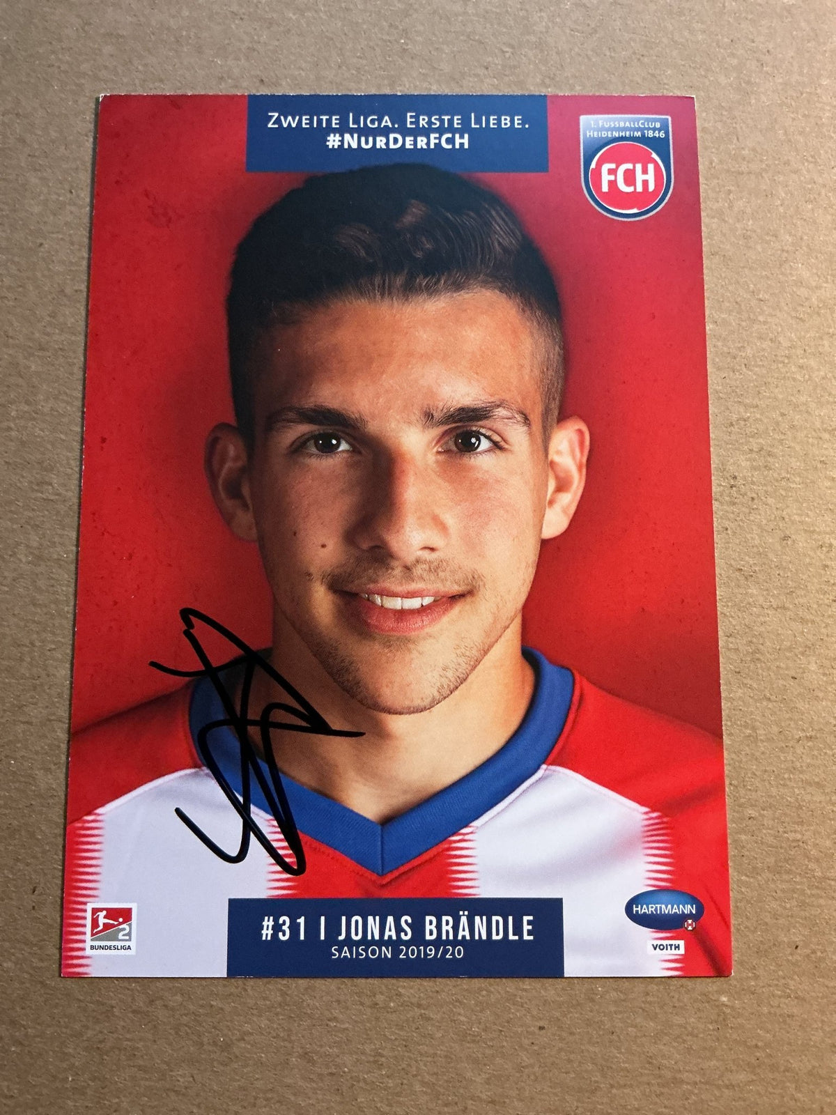 Jonas Brändle, Germany 🇩🇪 1.FC Heidenheim 2019/20 hand signed - Autographs-World